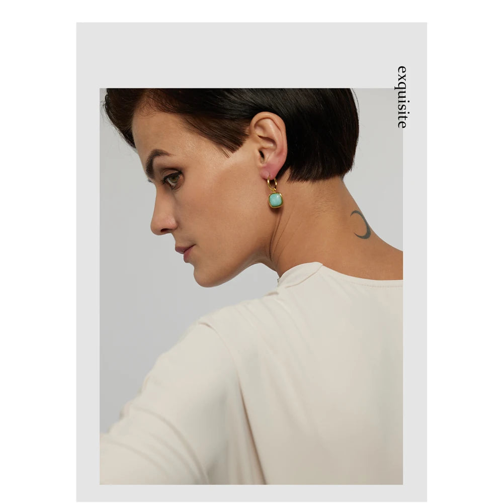 Tianhe Stone Hoop Earrings