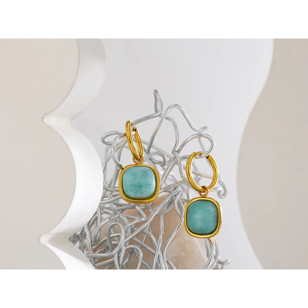 Tianhe Stone Hoop Earrings