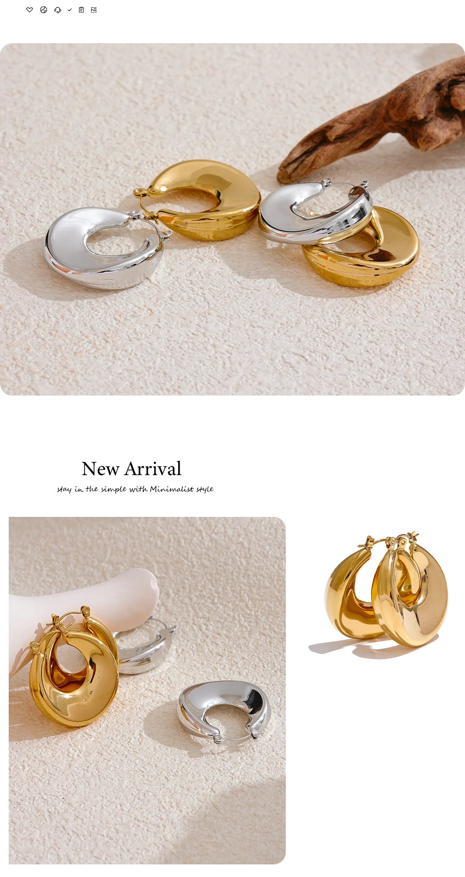 Sleek Round Hollow Hoop Earrings