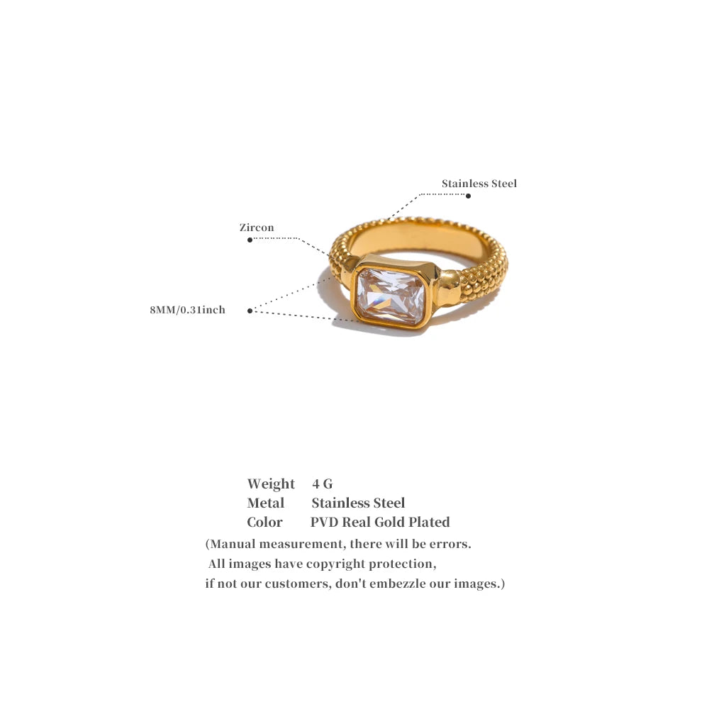 Shiny Cubic Zirconia Golden Ring