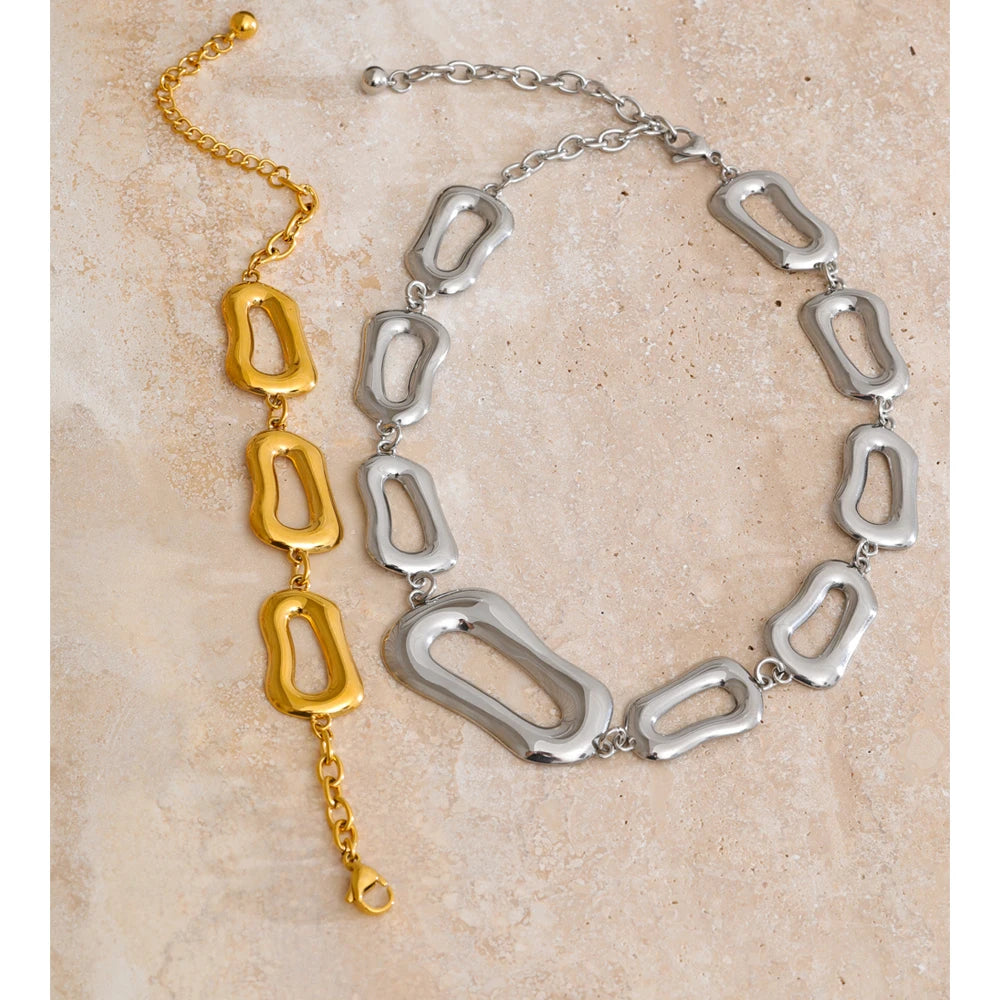 Rectangle Chain Necklace Bracelet