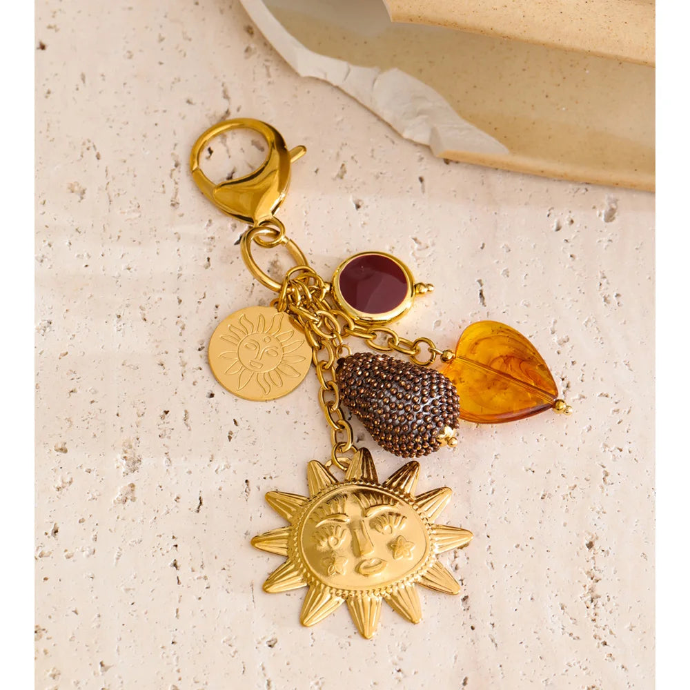 Sun Heart Keychain