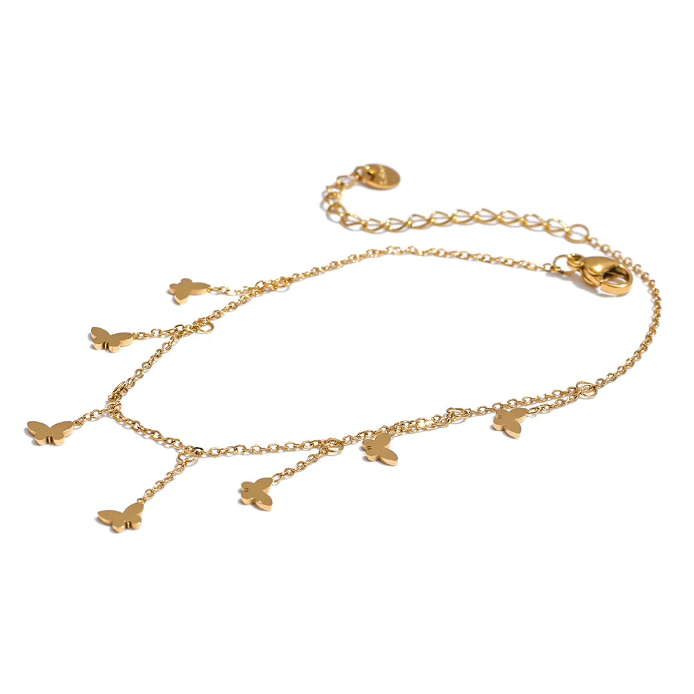 Butterfly Chain Drop Foot Anklet