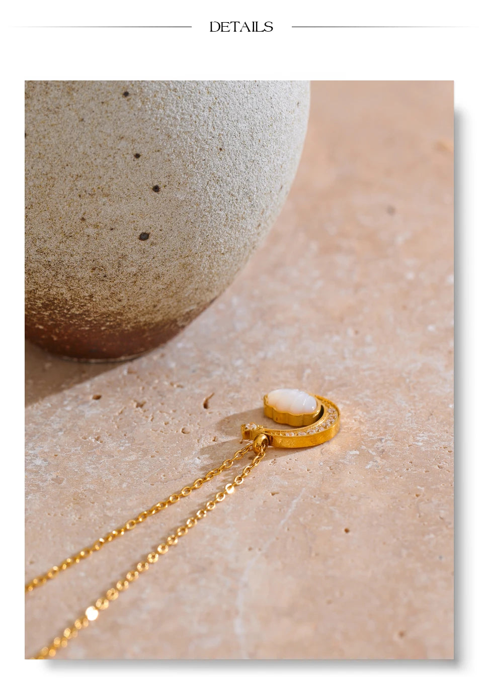 Natural Shell Moon Drop Necklace