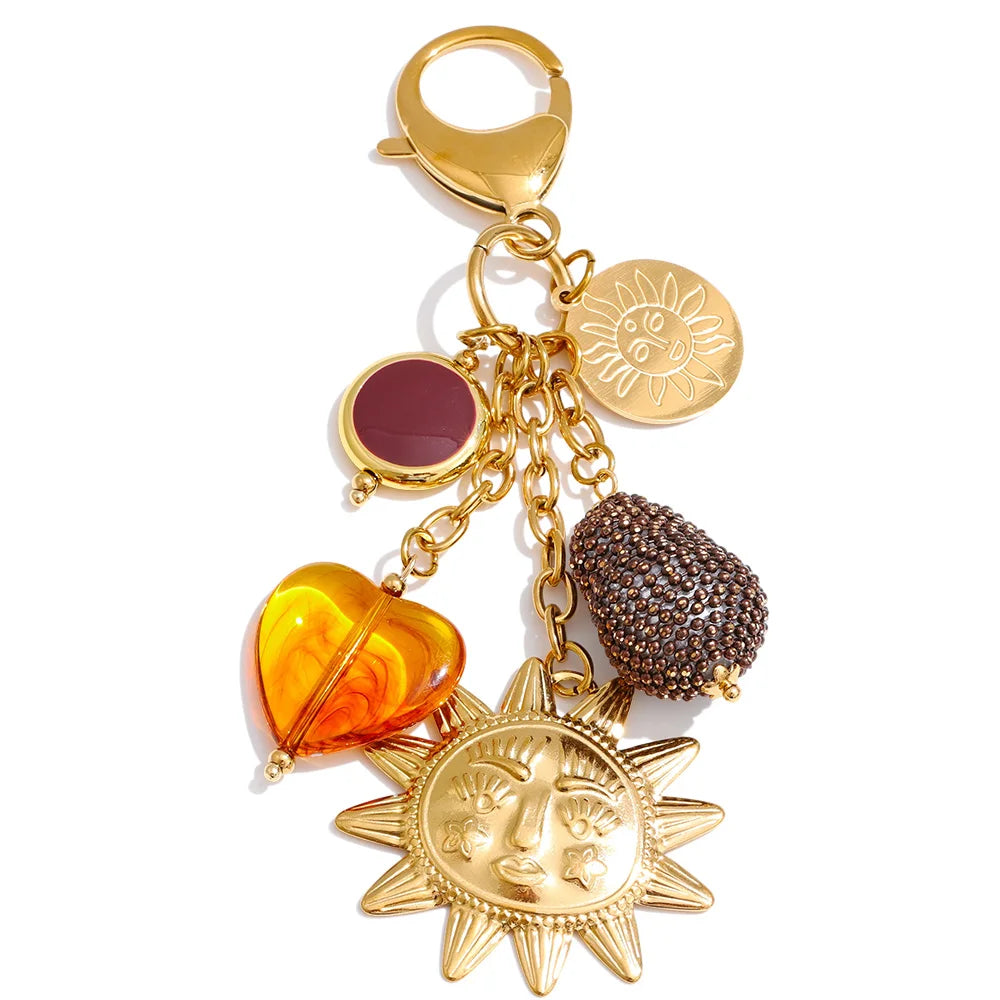 Sun Heart Keychain