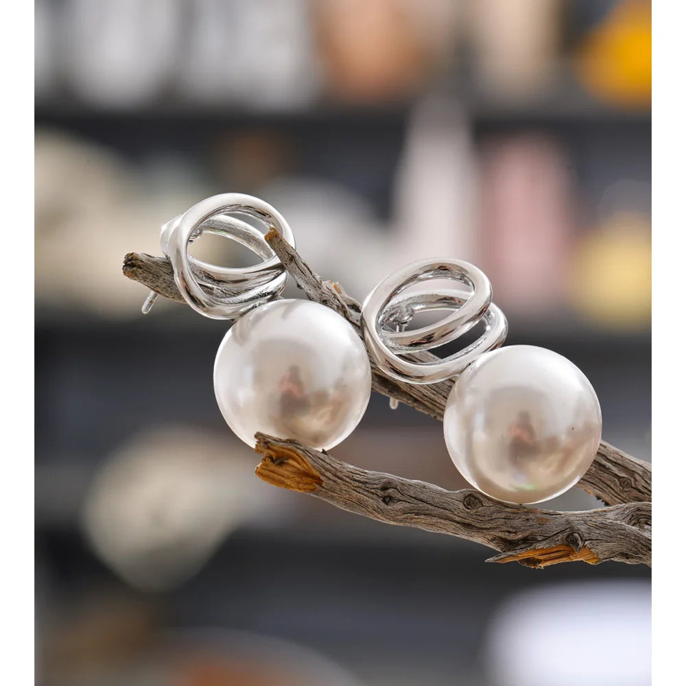 Pearl Sphere Chic Studs