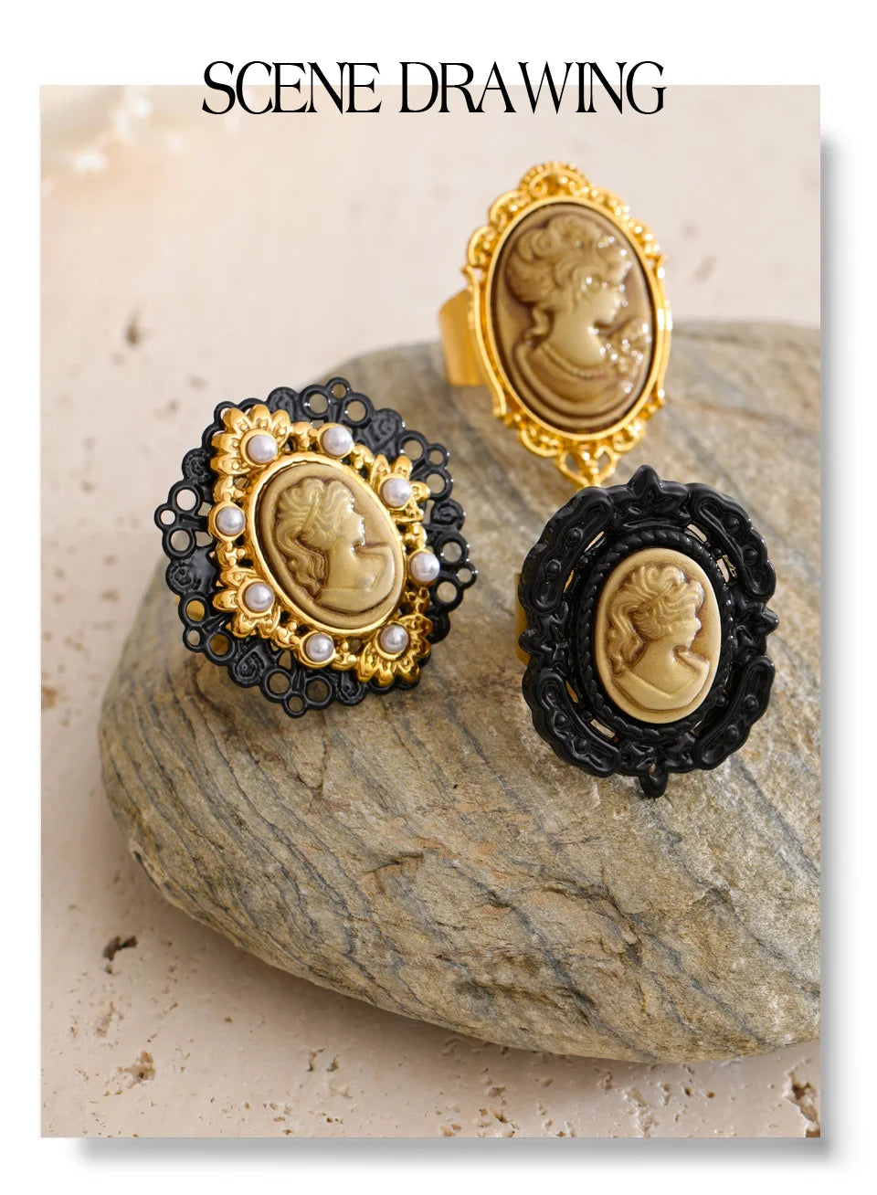 Aurelia Portrait Pearl Ring adjustable