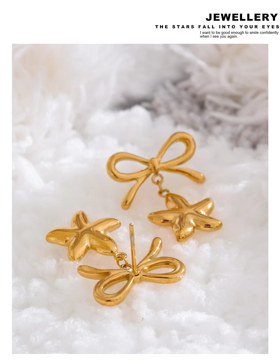 Bow Knot Star Drop Dangle Earrings