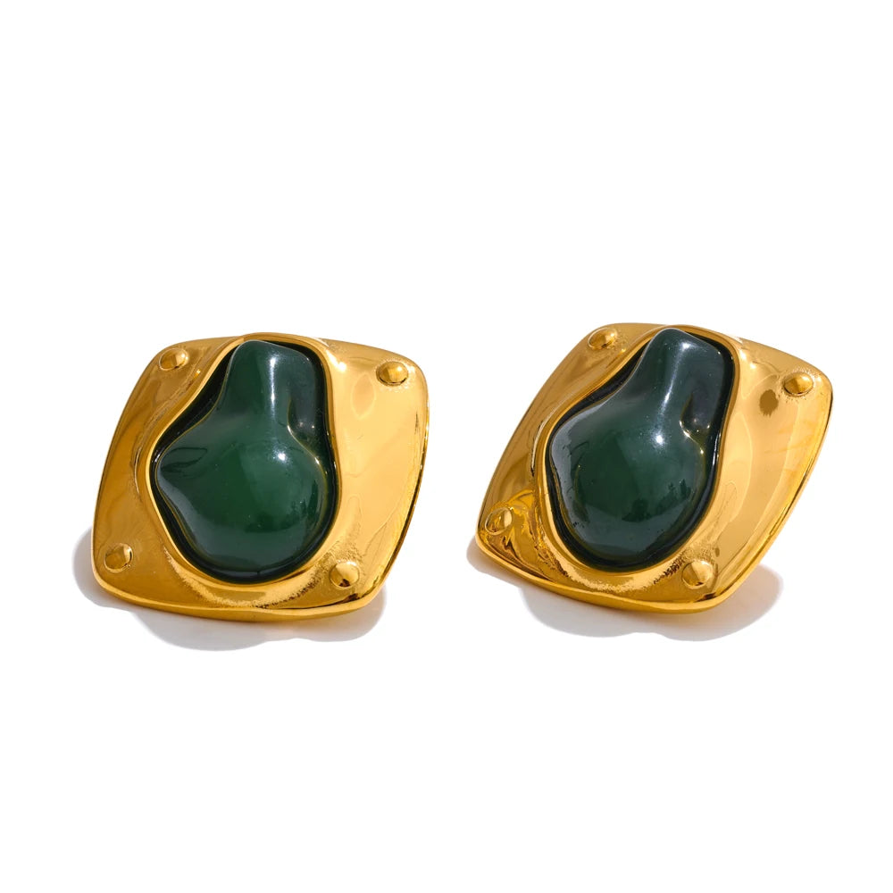 Green Aura Studs