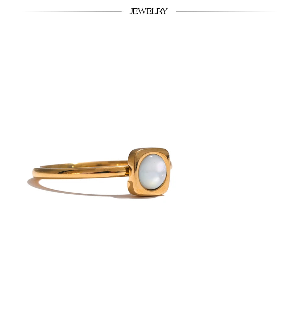 Shell Square Thin Ring