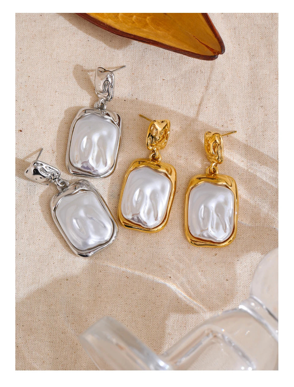 Pearls Square Drop Earrings