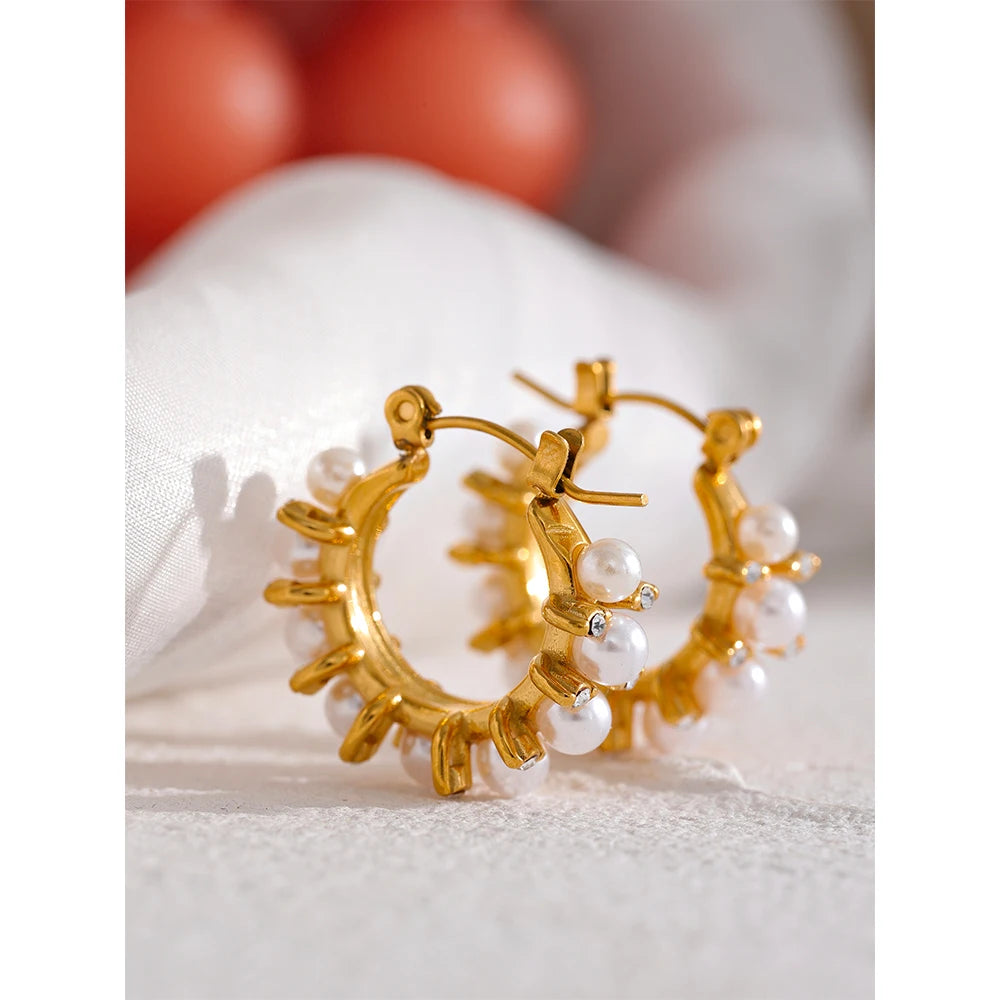 Pearl Hoop Earrings