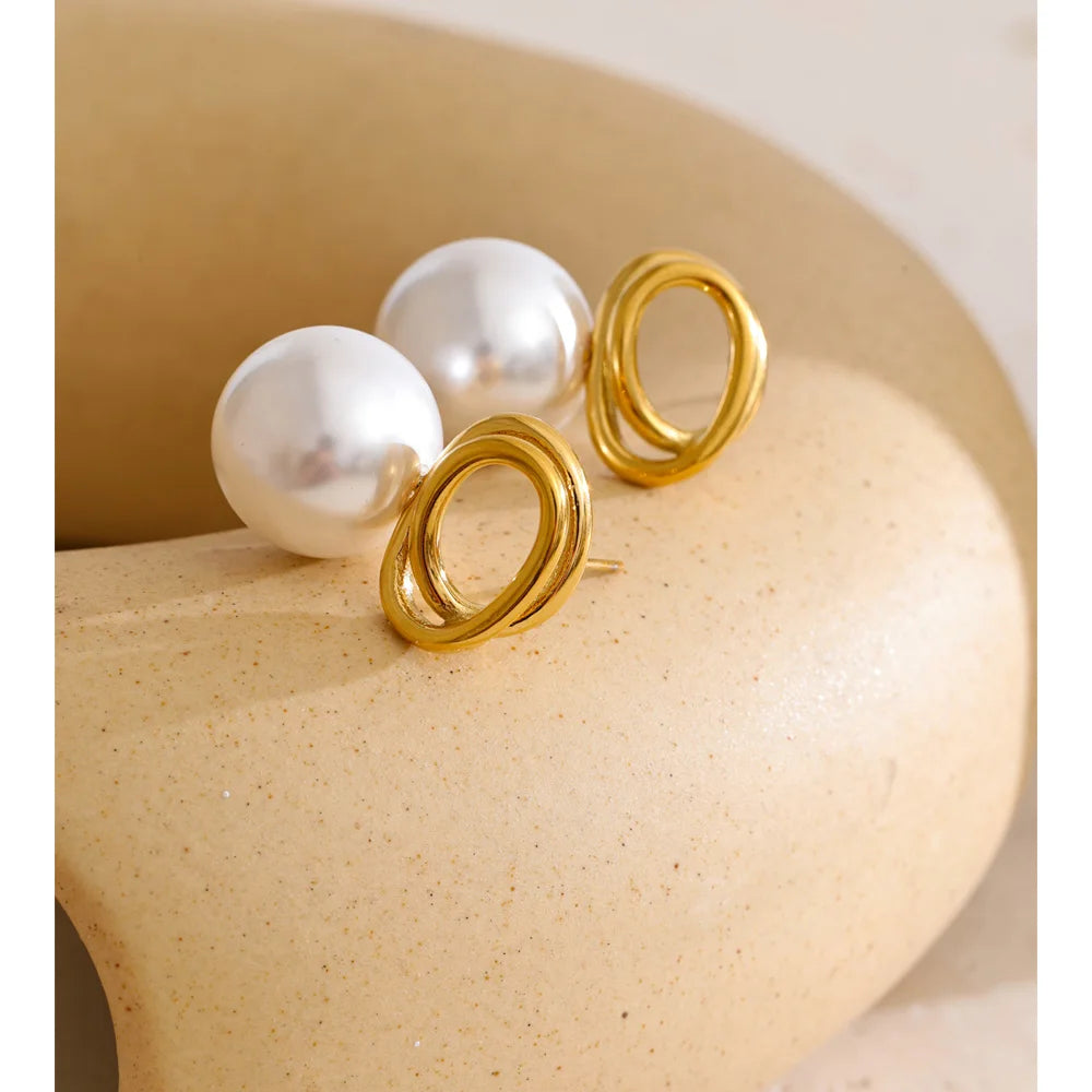 Pearl Sphere Chic Studs