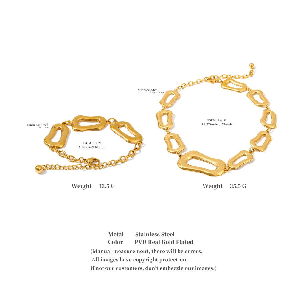 Rectangle Chain Necklace Bracelet