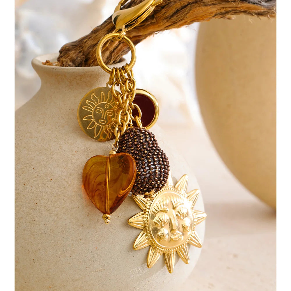 Sun Heart Keychain