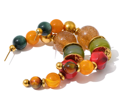 Bead Huggie Earrings