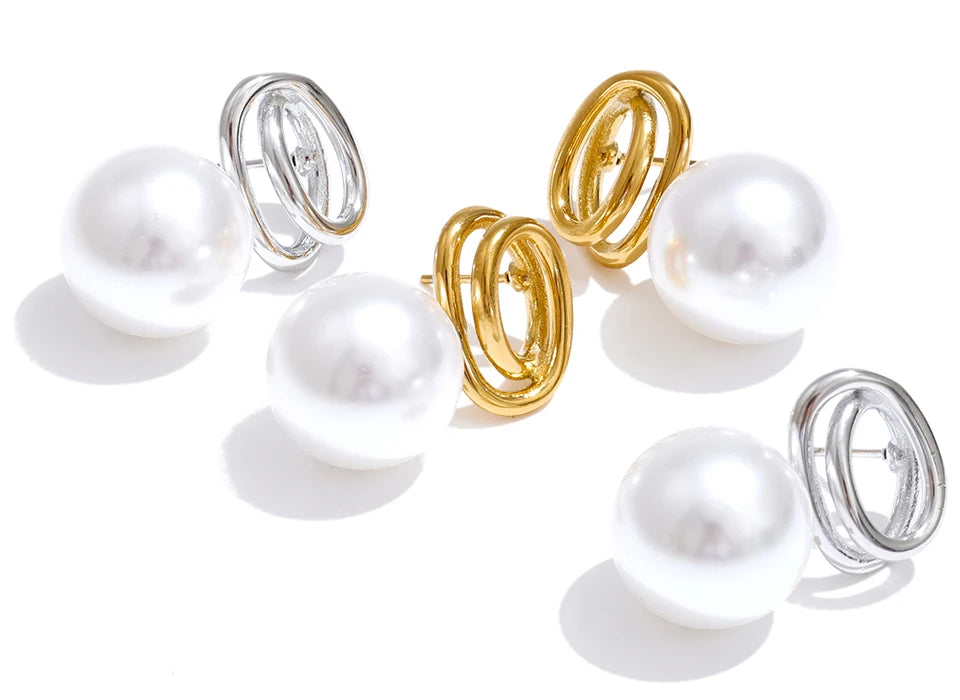 Pearl Sphere Chic Studs