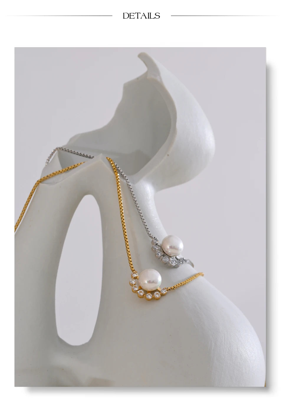 Natural Freshwater Pearl Zirconia Necklace