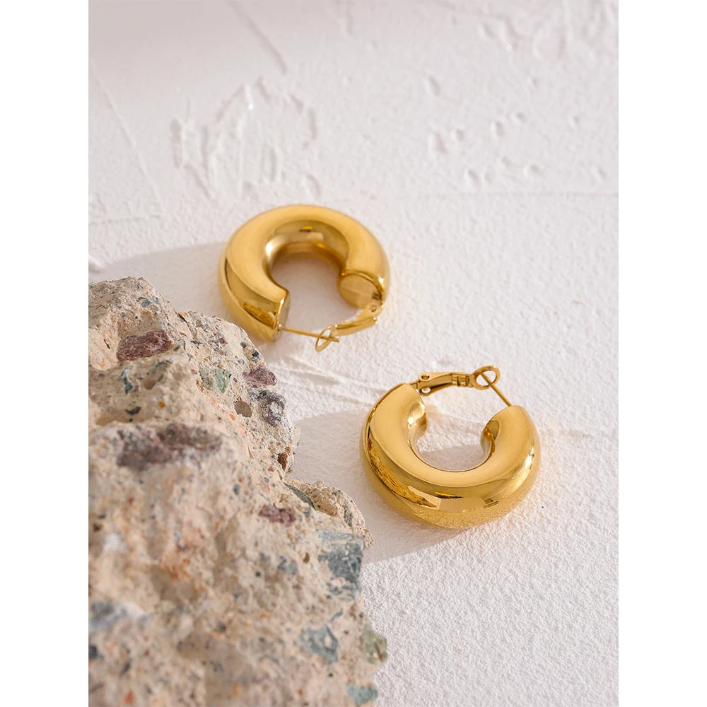 Chunky Minimalist Hoop Earrings