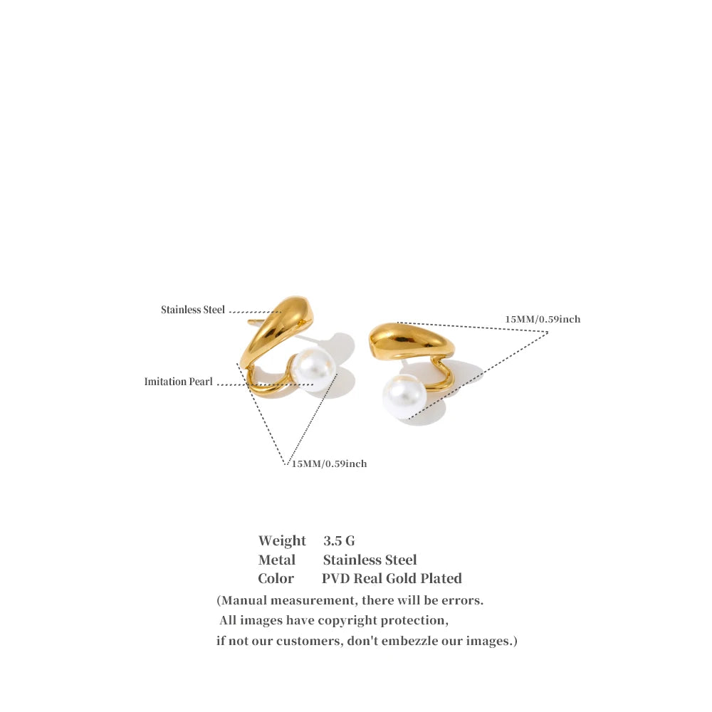 Everyday Pearl Geometry Earrings
