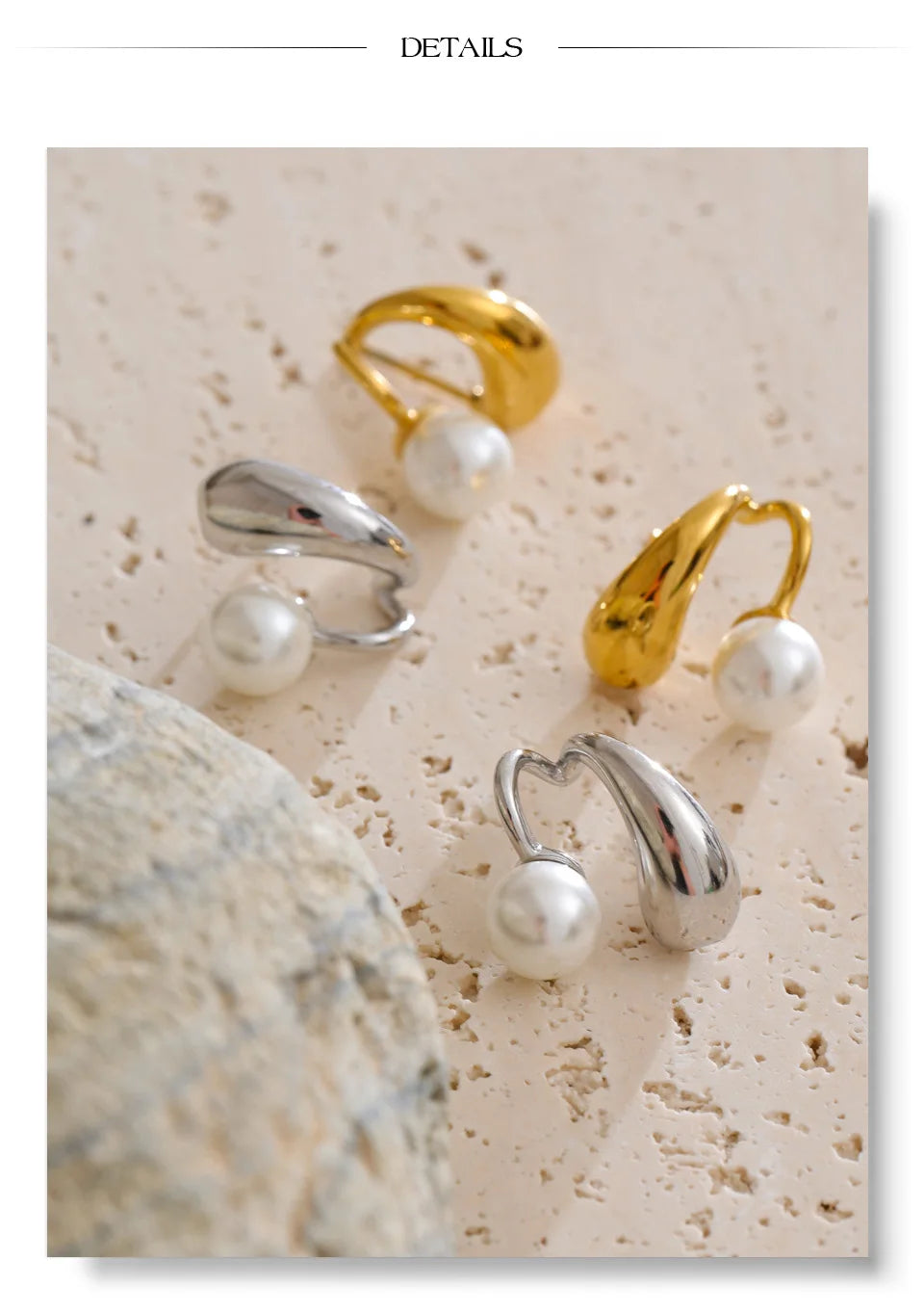 Everyday Pearl Geometry Earrings