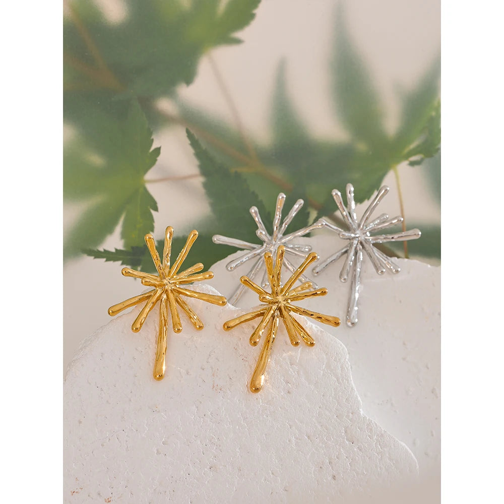 Textured Firework Stud Earrings