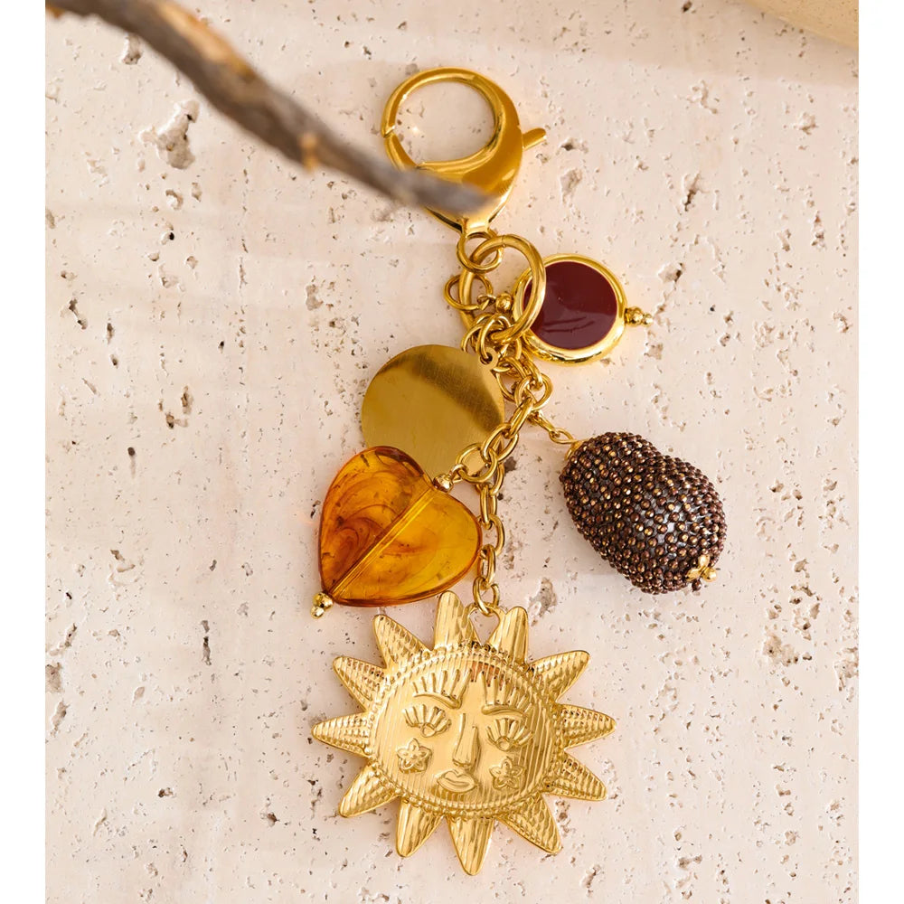 Sun Heart Keychain