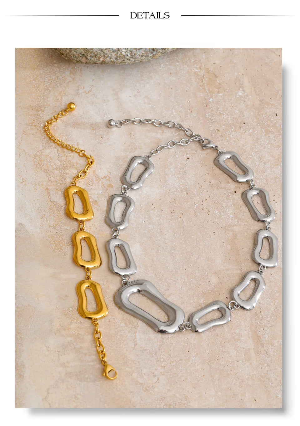Rectangle Chain Necklace Bracelet