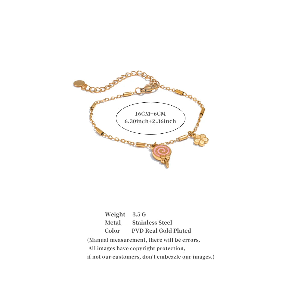 Lollipop Flower Drop Golden Bracelet