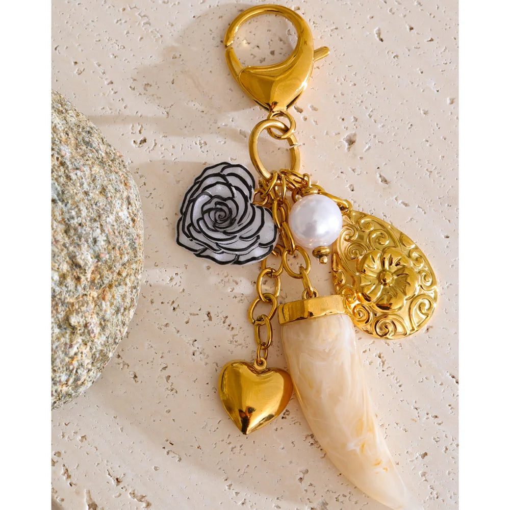 Floral Heart Keychain