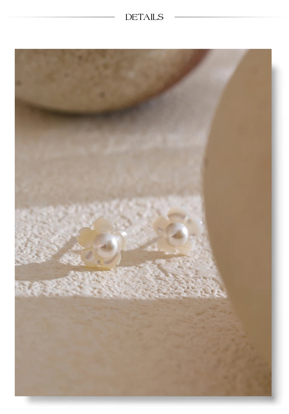 Natural Shell Pearls Flower Stud Earrings