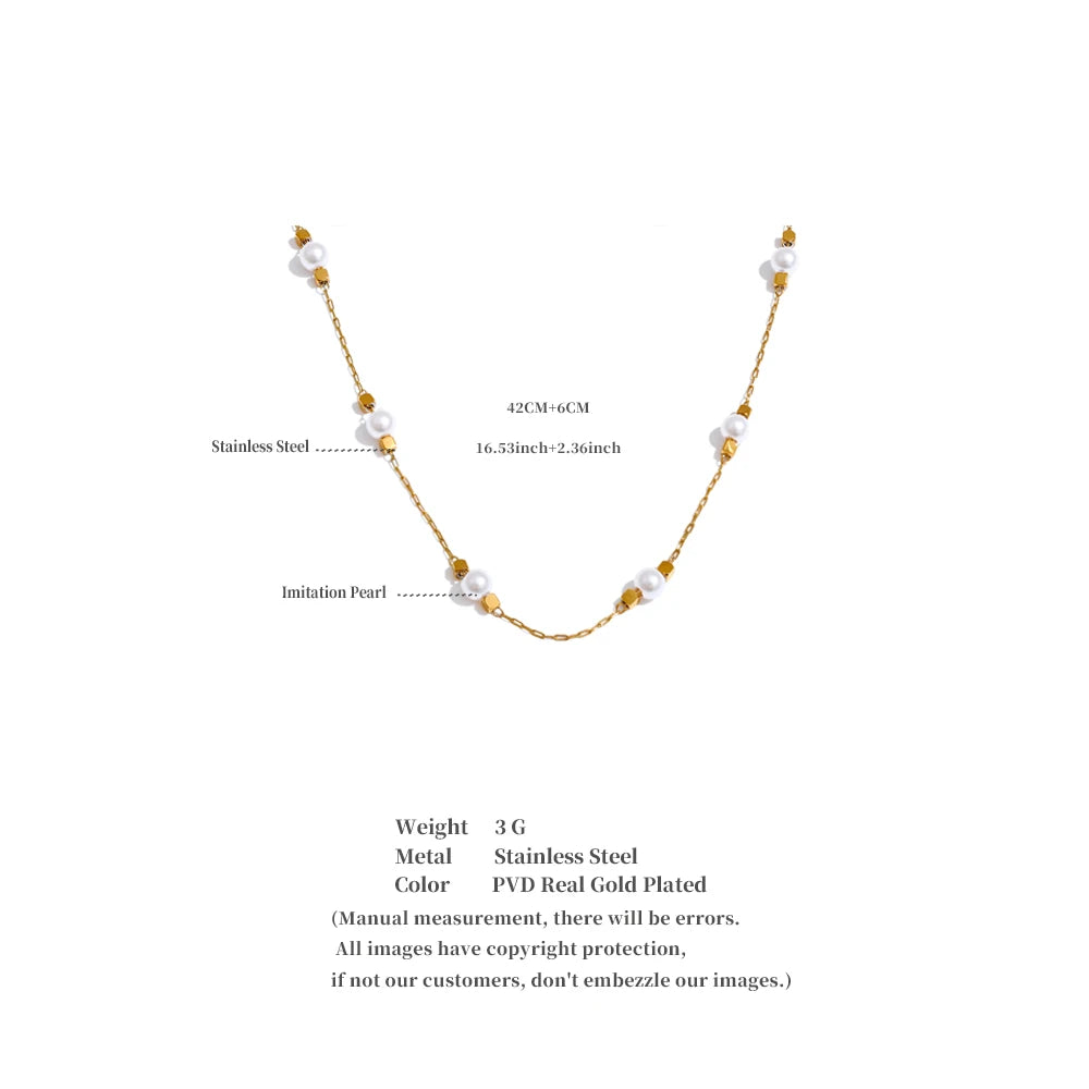 Square Pearl Necklace