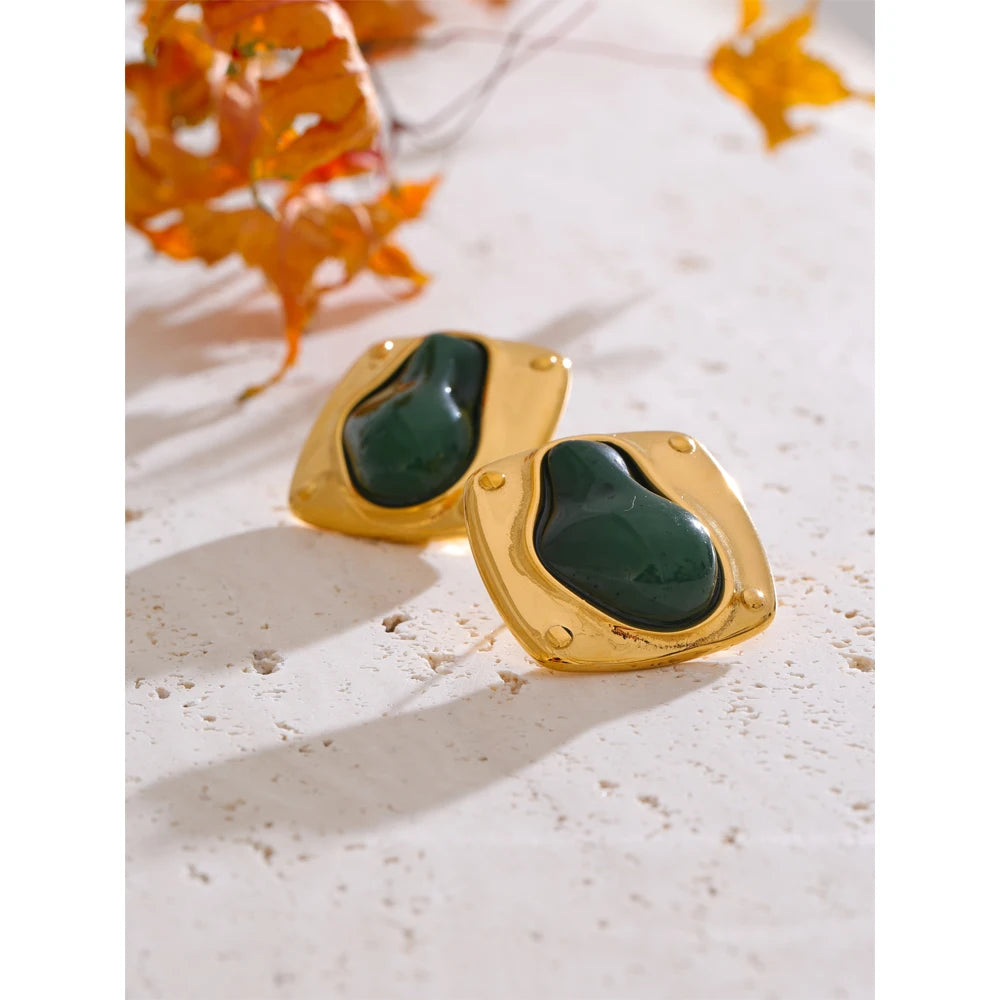 Green Aura Studs