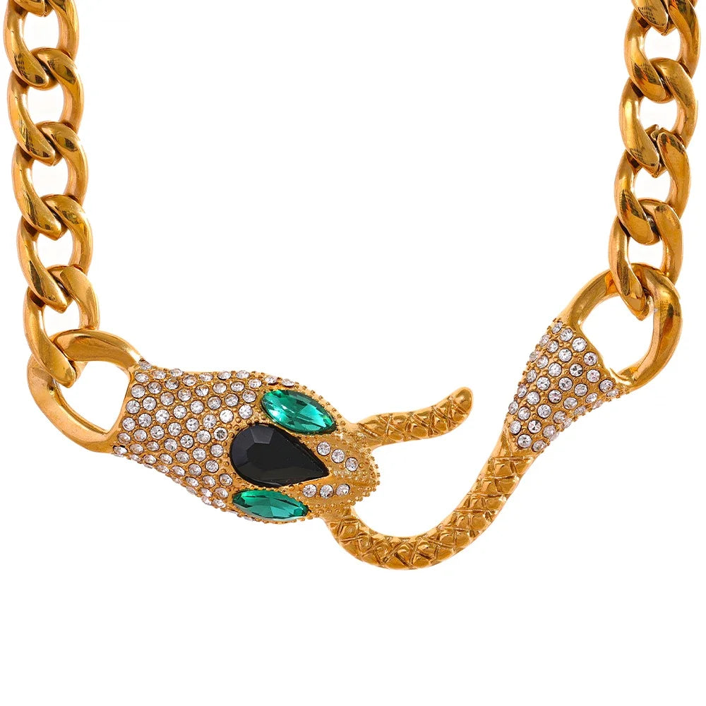 SerpentGlow Golden Necklace