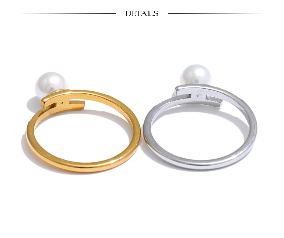 Pearls Chic Zirconia Thin Ring