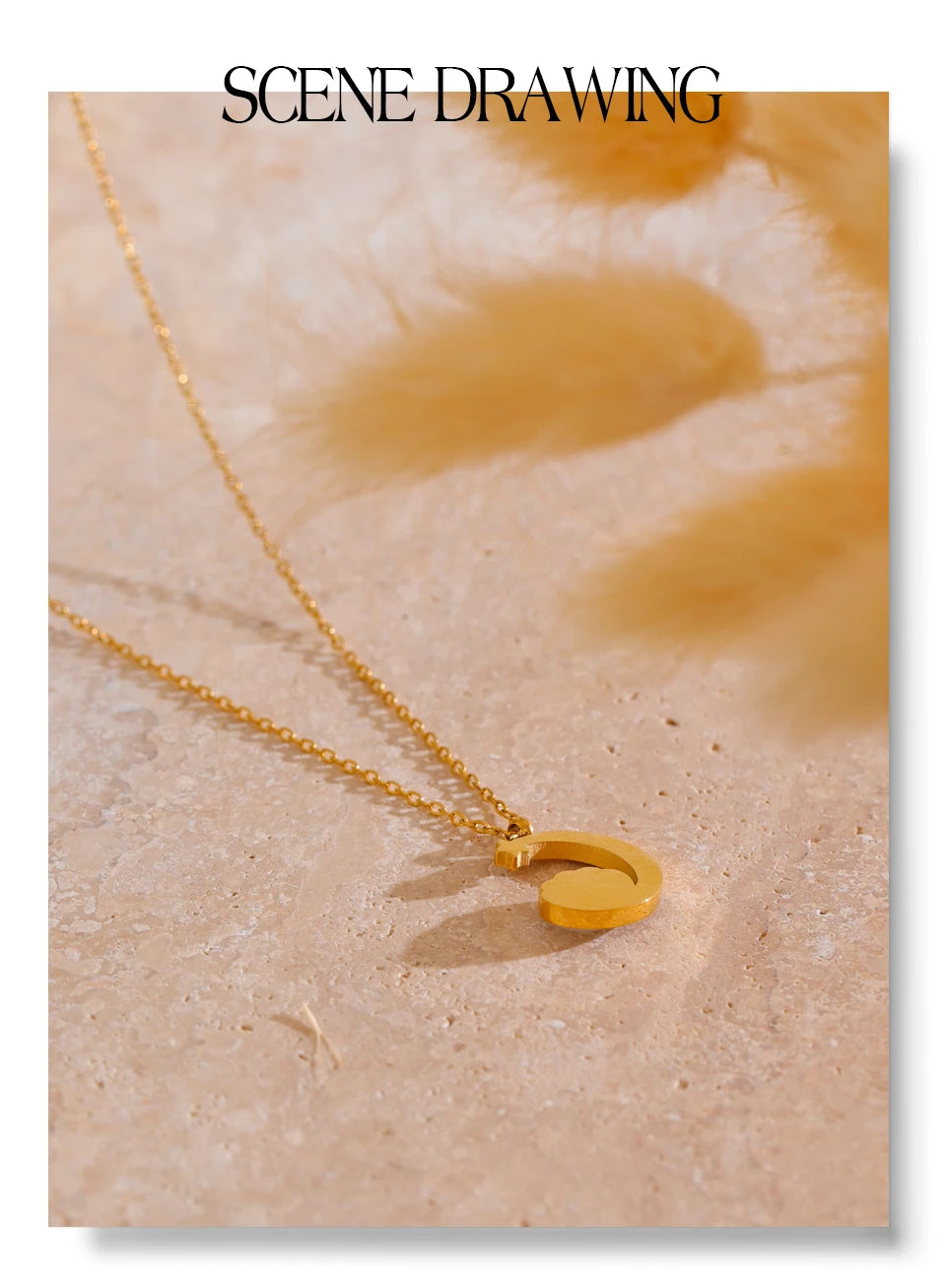 Natural Shell Moon Drop Necklace