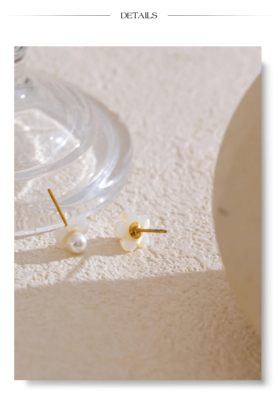 Natural Shell Pearls Flower Stud Earrings