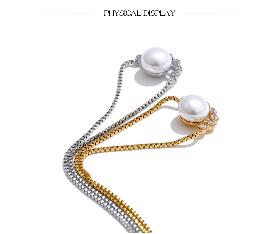 Natural Freshwater Pearl Zirconia Necklace