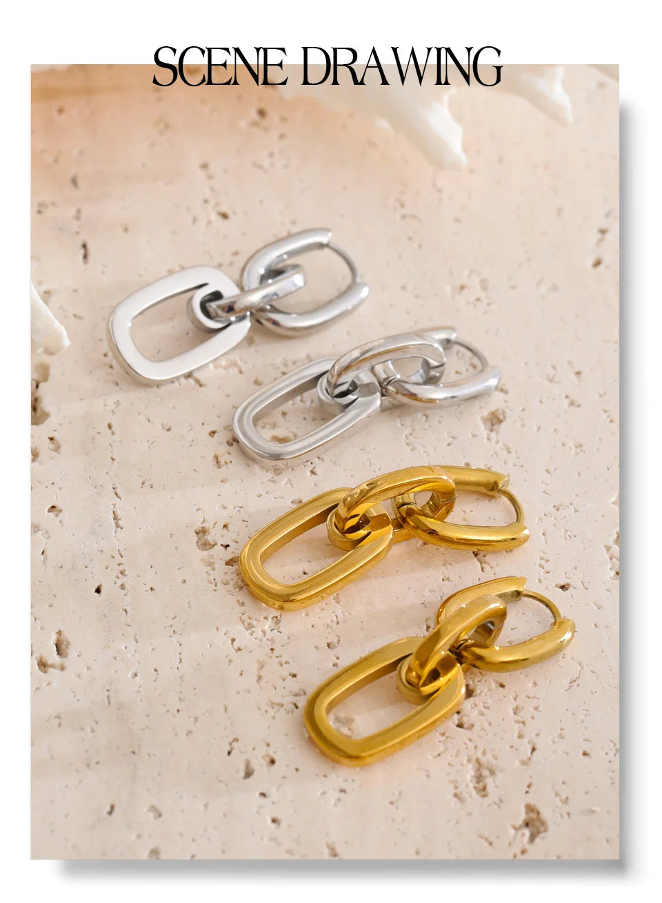 Rectangle Drop Earrings