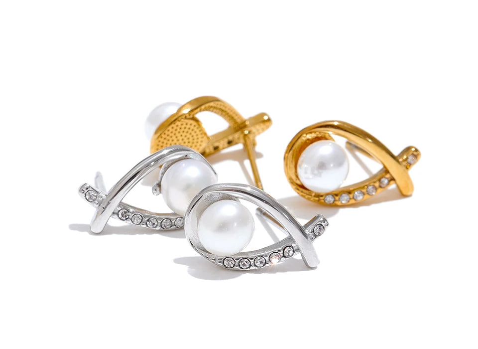 Imitation Pearl Stud Earrings