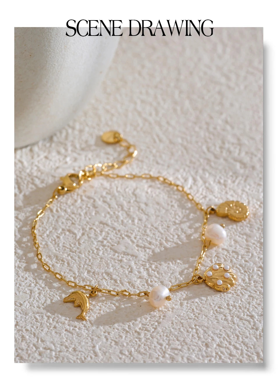 Ocean Style Dolphin Pearls Bracelet