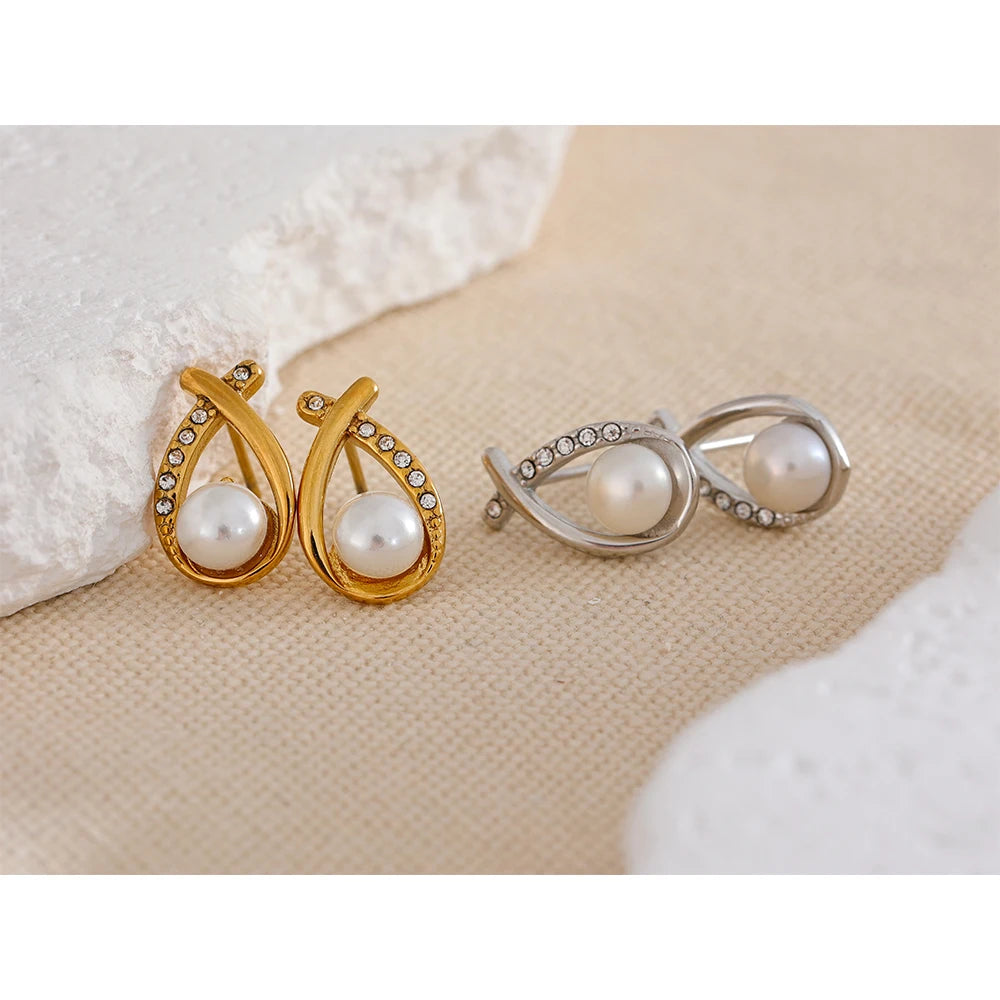 Imitation Pearl Stud Earrings