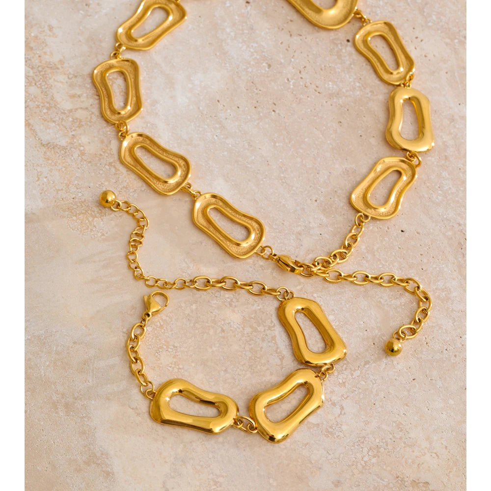Rectangle Chain Necklace Bracelet