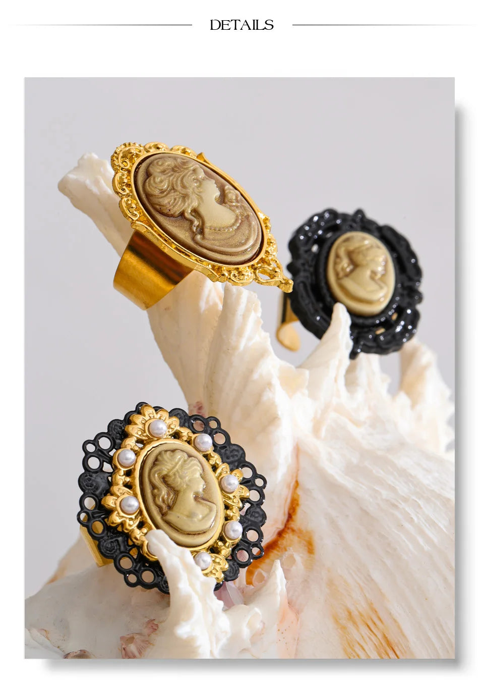 Aurelia Portrait Pearl Ring adjustable