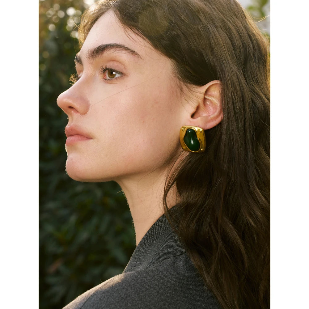 Green Aura Studs