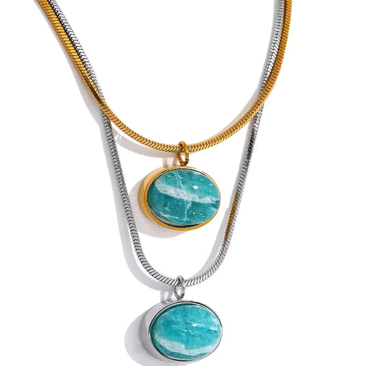 Natural Stone Pendant Necklace