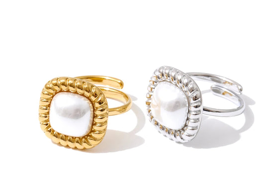 Square Pearl Ring