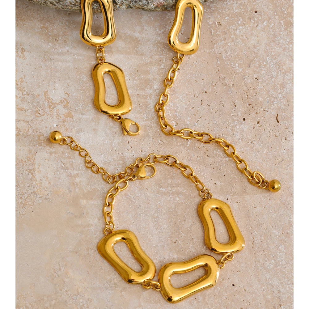 Rectangle Chain Necklace Bracelet