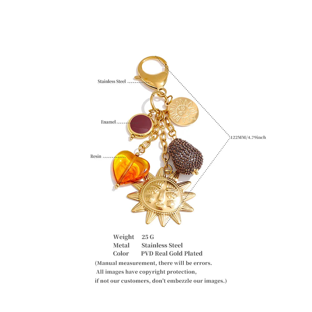 Sun Heart Keychain