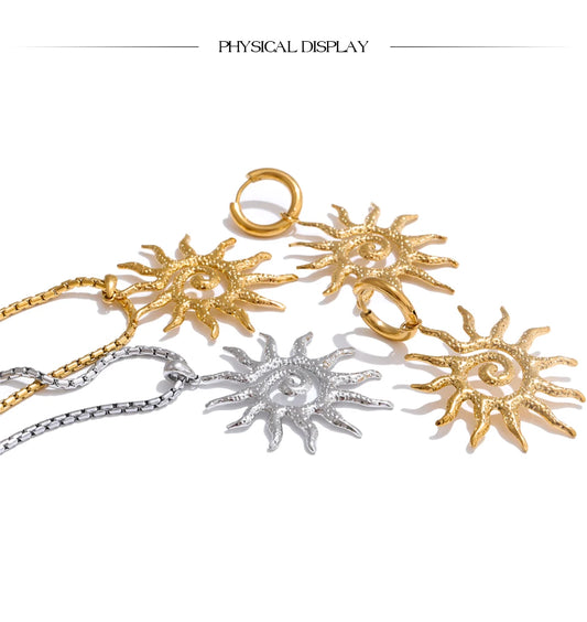 Sun Necklace & Earrings Set